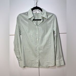J. Crew Light Green Striped Button Down Shirt